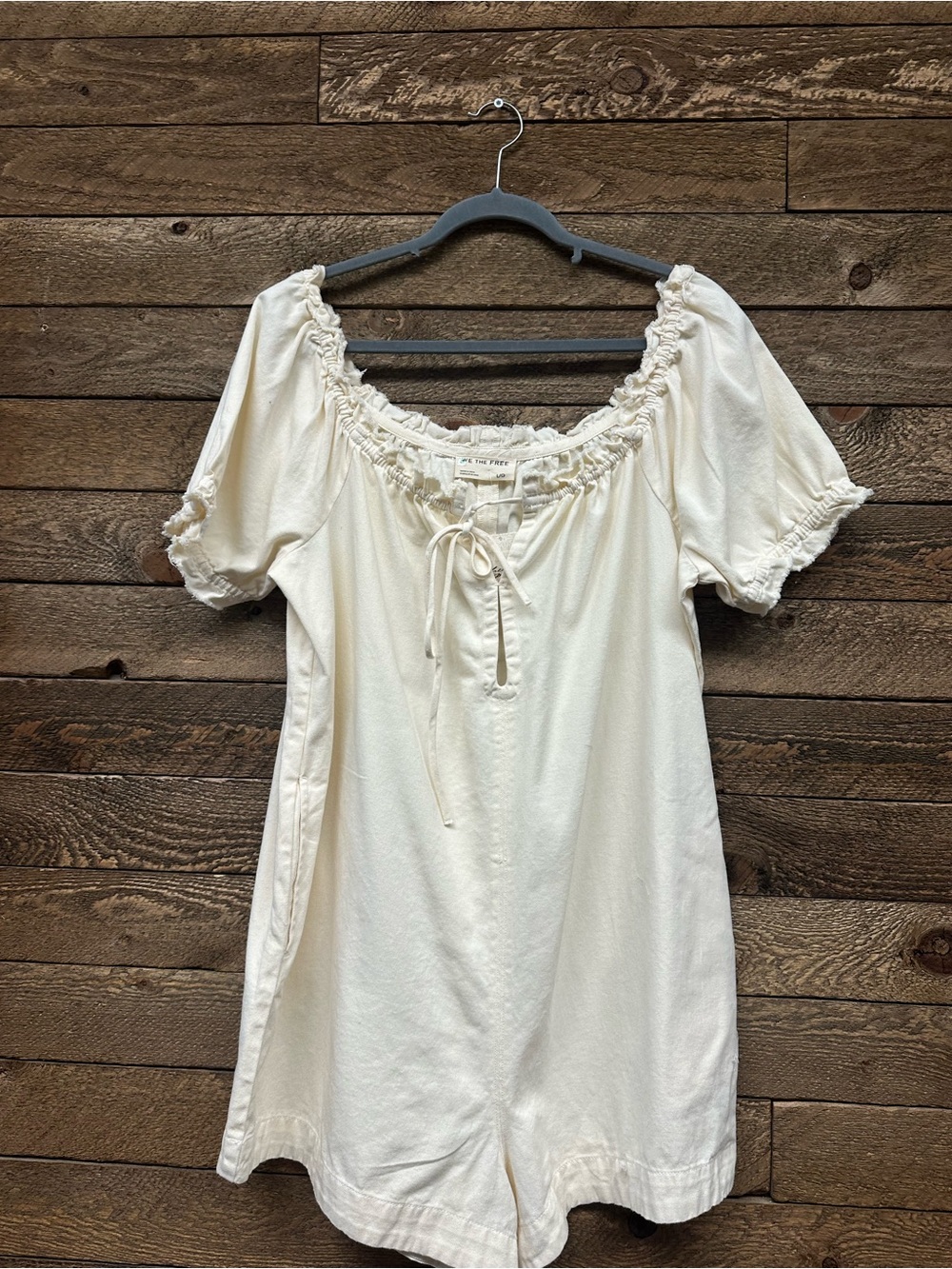 NWT Free People We The Free Daisy Denim Babydoll Romper Vanilla Large - Picture 5 of 9